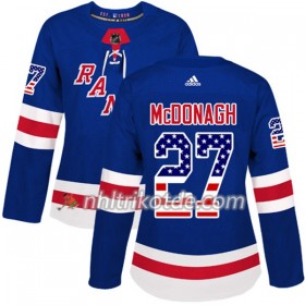 New York Rangers Trikot Ryan McDonagh 27 Adidas 2017-2018 Blau USA Flag Fashion Authentic - Dame